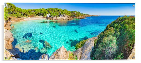 Beach scenery panorama on Majorca, Spain, Balearic Acrylic by Alex Winter
