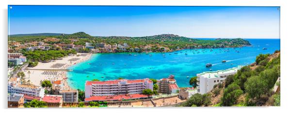 Beautiful panorama of beach in Santa Ponsa on Majorca, Spain Acrylic by Alex Winter