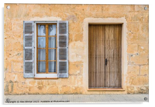 open window shutters of rustic house Acrylic by Alex Winter