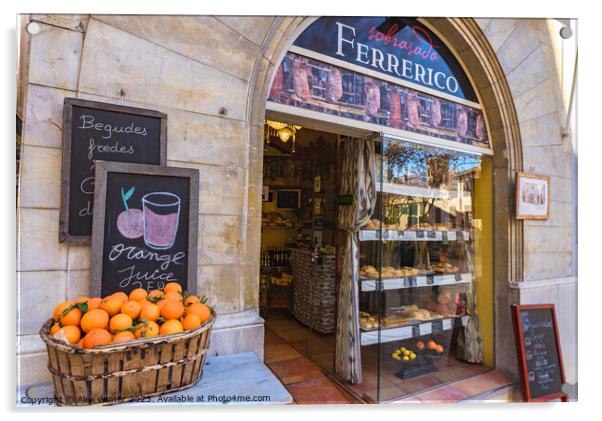 Traditional gourmet food store Majorca, Spain Acrylic by Alex Winter