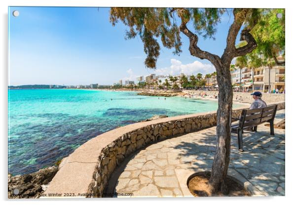 Cala Millor beach on Mallorca Acrylic by Alex Winter