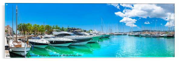 Luxury yachts at marina port of Palma de Majorca Acrylic by Alex Winter