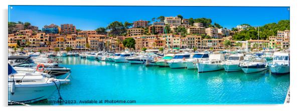 Panoramic view of beautiful Port de Soller  Acrylic by Alex Winter