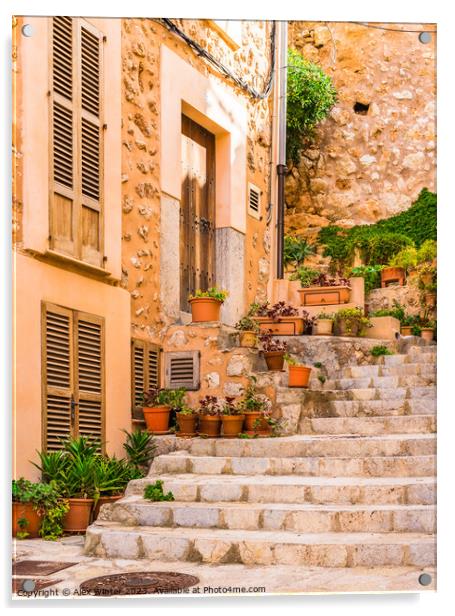 old village of Banyalbufar on Mallorca Acrylic by Alex Winter