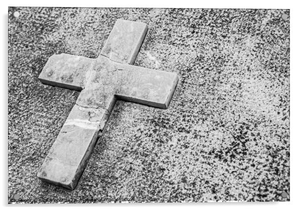 stone cross Acrylic by Alex Winter