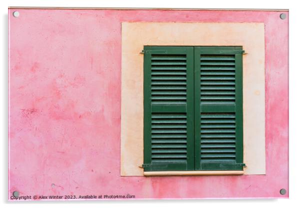 Green window shutters Acrylic by Alex Winter
