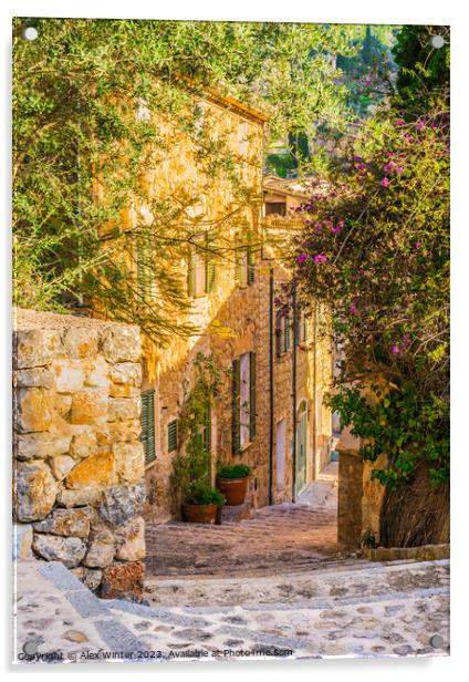 Idyllic old village of Deia Acrylic by Alex Winter