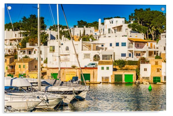 Harbor marina of Cala D'or Acrylic by Alex Winter