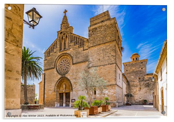 Sant Jaume church Alcudia Acrylic by Alex Winter