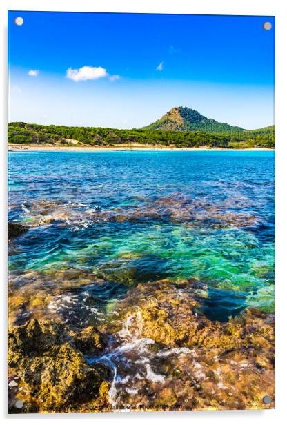 View of Cala Agulla beach on Mallorca Acrylic by Alex Winter