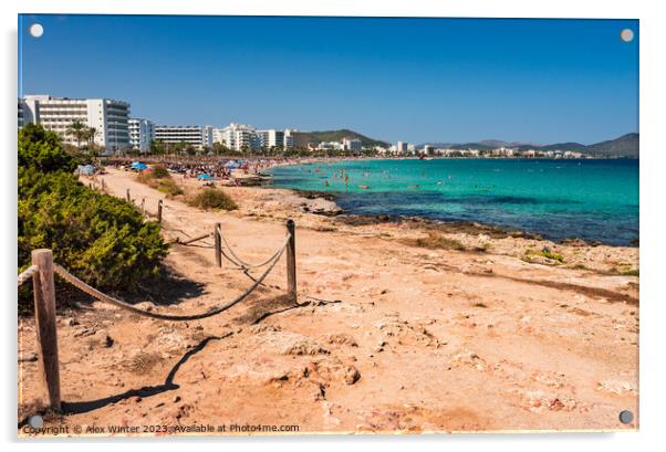 Cala Millor beach at the seaside on Majorca island Acrylic by Alex Winter