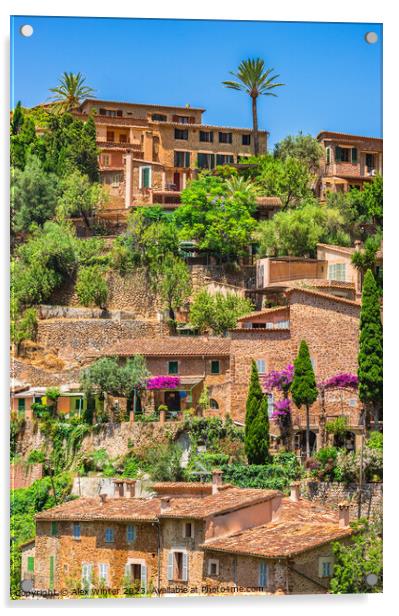 Beautiful village Deia on Majorca island Acrylic by Alex Winter