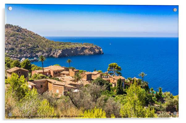 Idyllic mediterranean village in spain Acrylic by Alex Winter