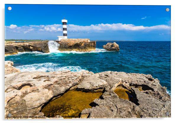 Lighthouse Colonia de Sant Jordi Acrylic by Alex Winter