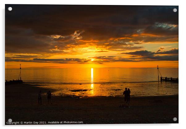 Majestic Sunset at Hunstanton Beach Acrylic by Martin Day