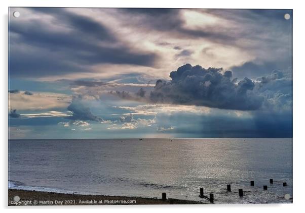 Majestic Storm Clouds Roll Over Hunstanton Beach Acrylic by Martin Day