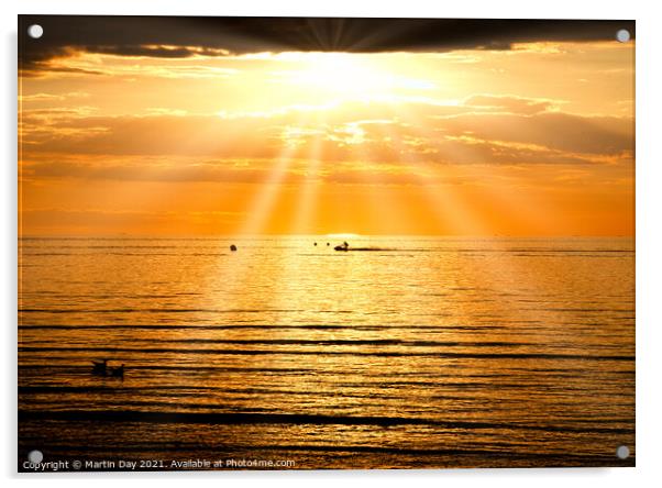 Jet Skiing at Sunset, The Wash, Hunstanton Acrylic by Martin Day