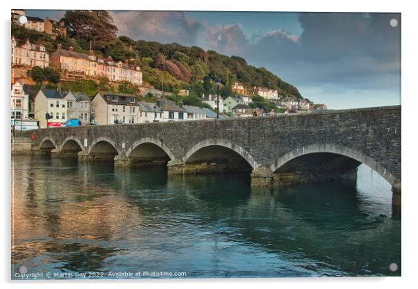 The Majestic Looe Bridge at Golden Hour Acrylic by Martin Day
