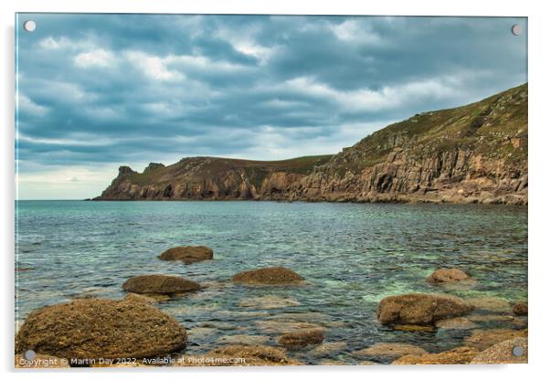 The Majestic Beauty of Cornish Coastline Acrylic by Martin Day