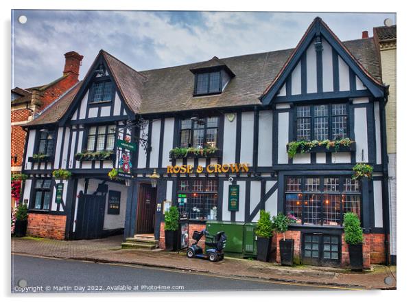 The Rose and Crown in Stratford upon Avon Acrylic by Martin Day