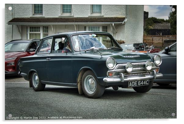 The Classic Ford Cortina GT DeLuxe Acrylic by Martin Day