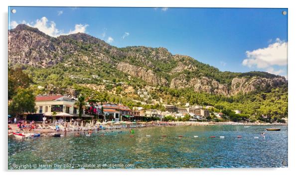 Turunc Village near Marmaris Turkey Acrylic by Martin Day