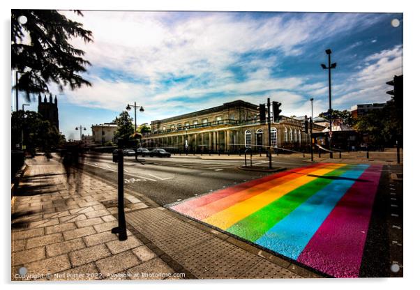 Rainbow Crossing Acrylic by Neil Porter