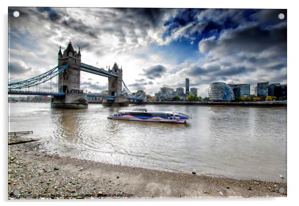 Tower bridge and the River Thames  Acrylic by Fiona Etkin