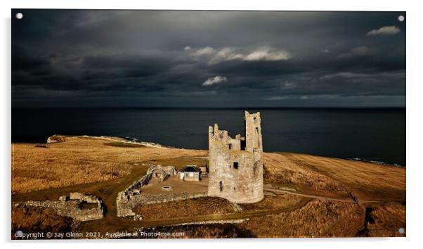  Dunstanburgh Castle Tower Acrylic by Jay Glenn