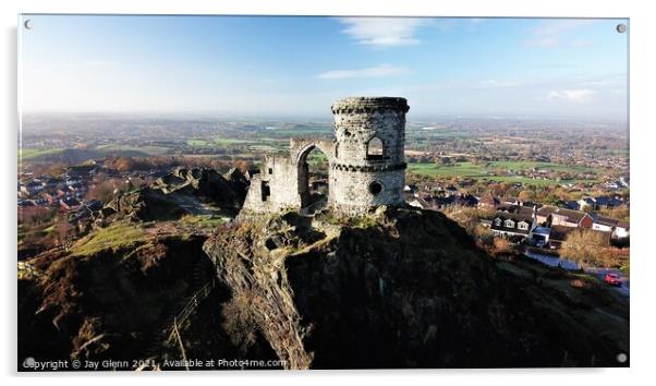 Mow Cop Castle Acrylic by Jay Glenn