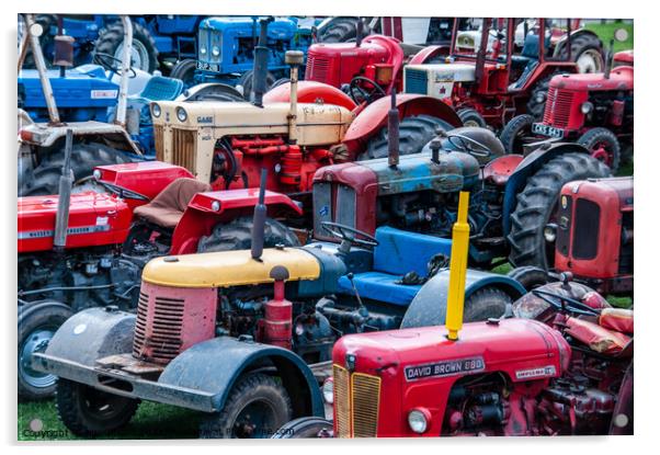 Vintage Tractors  Acrylic by Jim Gibson