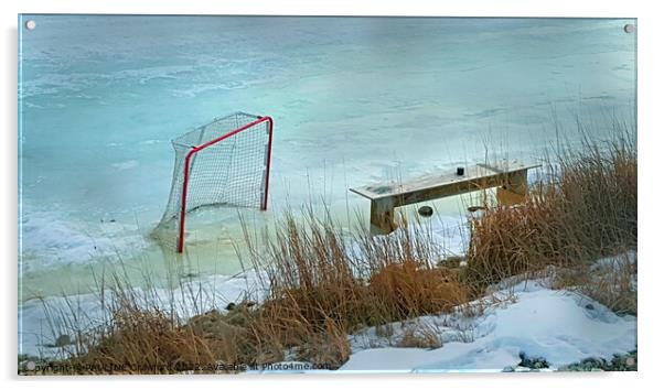 Outdoor Hockey Rink Acrylic by PAULINE Crawford
