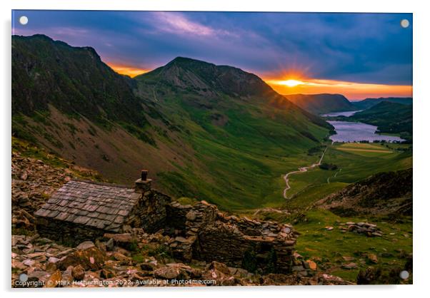 Sundown at Warnscale Bothy Acrylic by Mark Hetherington