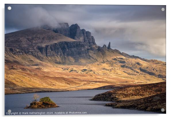 Loch Fada and The Old Man of Storr Acrylic by Mark Hetherington