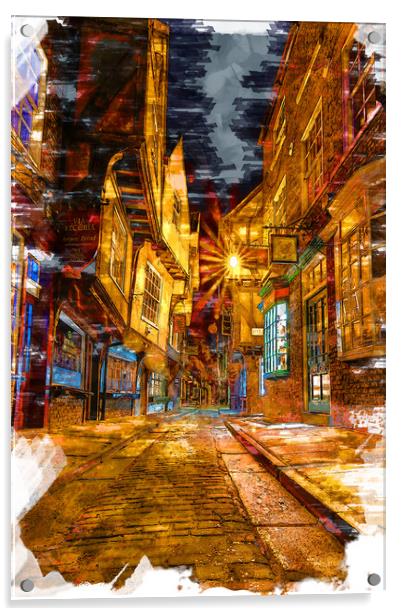 York Shambles - Sketch Acrylic by Picture Wizard