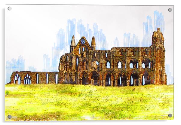 Whitby Abbey Acrylic by Picture Wizard