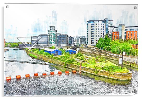 Fearns Island Leeds - Sketch Acrylic by Picture Wizard