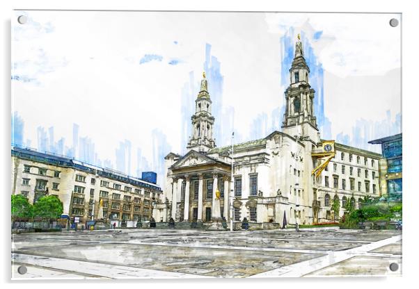 Millennium Square Leeds - Sketch Acrylic by Picture Wizard