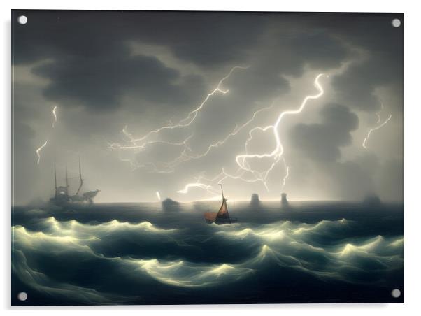 Stormy Seas Acrylic by Picture Wizard