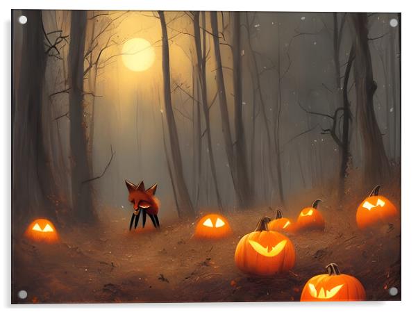 Foxy Halloween Acrylic by Picture Wizard
