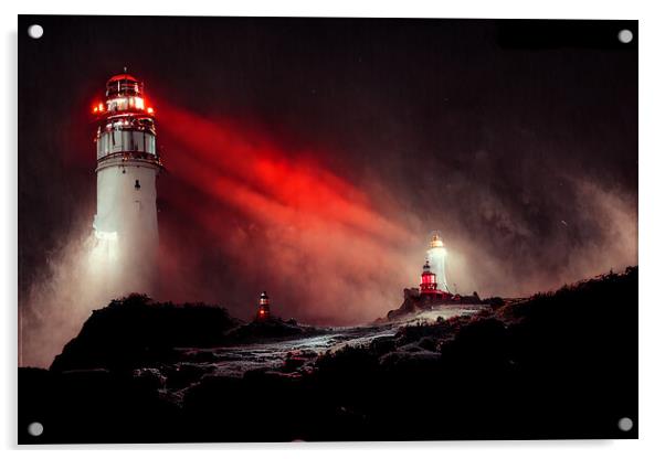 Ghostly Lighthouse Acrylic by Picture Wizard