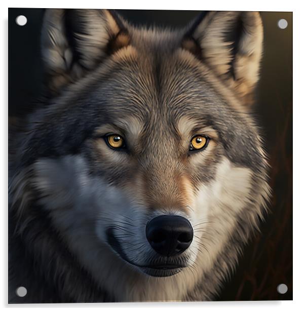 The Wolf Portrait 1 Acrylic by Picture Wizard