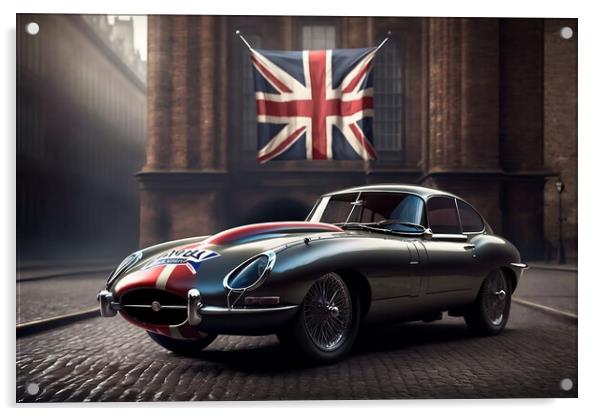 E Type Jaguar 1 Acrylic by Picture Wizard