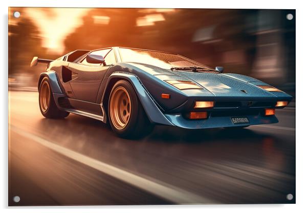 Lamborghini Countach Concept 2 Acrylic by Picture Wizard