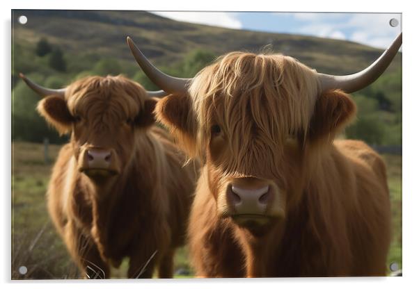 Highland Cattle 1 Acrylic by Picture Wizard