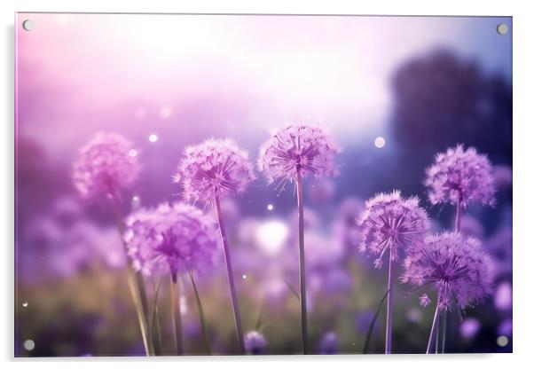 Purple Allium Flowers Acrylic by Picture Wizard