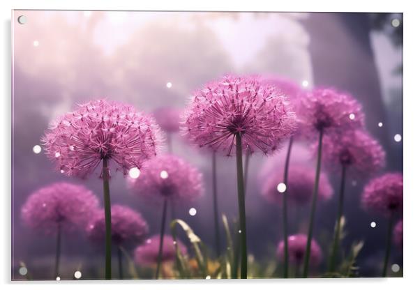 Purple Allium Flowers Acrylic by Picture Wizard