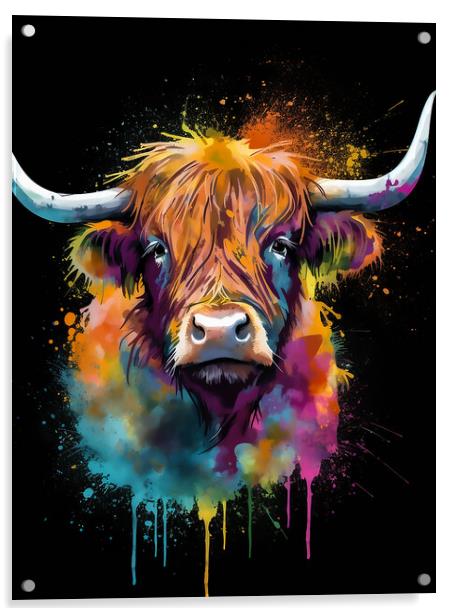 Highland Cow Colours 2 Acrylic by Picture Wizard