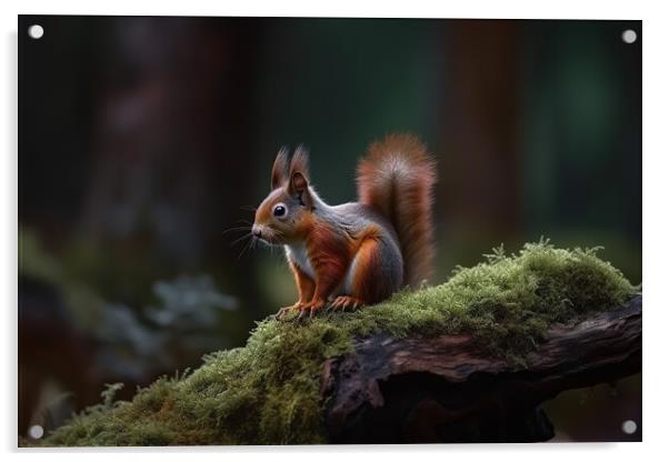 The Red Squirrel (Sciurus vulgaris)   Acrylic by Picture Wizard