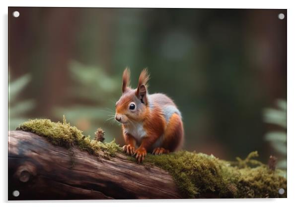The Red Squirrel (Sciurus vulgaris)  Acrylic by Picture Wizard